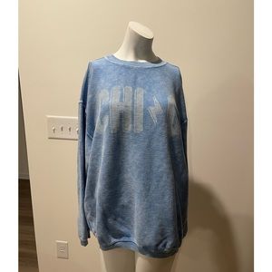 Corded crew oversize sweatshirt